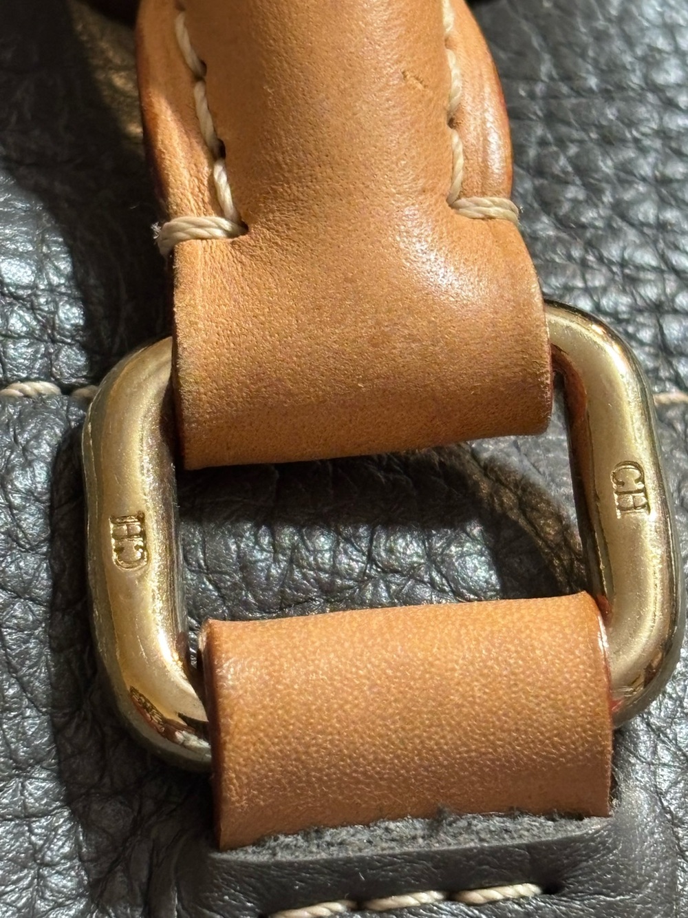 CH Carolina Herrera Black and Tan Leather Tote - Picture 11 of 16